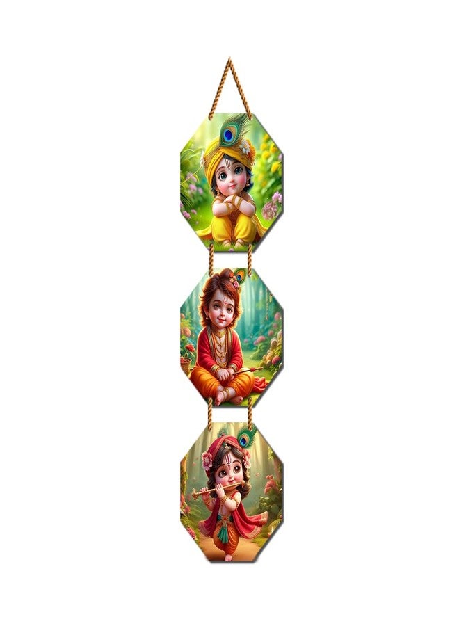 DSticker MDF Wall Hanging Decoration For Pooja Room Bal Gopal Wall Spiritual Decor Items Wall Hangings For Gift | Shri Krishna Decoration Item For Home | Wood Plaque Wall Hanging For Temple - Image 4